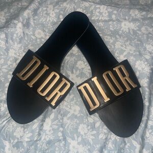 Dior Black and Gold Women's Slides